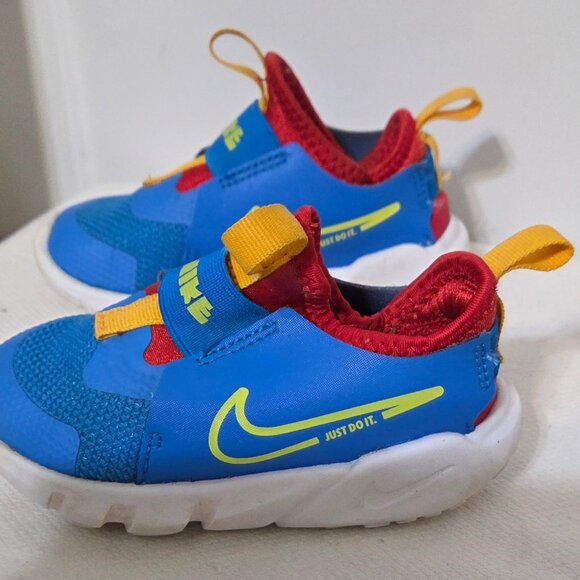 Nike Flex Runner Shoes Unisex Size 6C Toddler Sneaker Blue Orange Red Boys/Girls - Picture 3 of 6